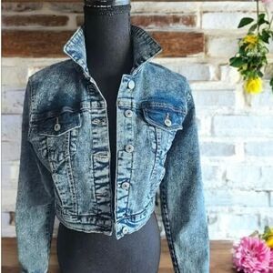 Ashley-Vintage Charm Stylish Acid Washed Denim Jacket